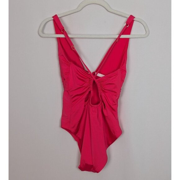 NEW $154 Trina Turk 10 Pink Solid Monaco Strappy One-Piece Swimsuit Swim Beach - Picture 3 of 14